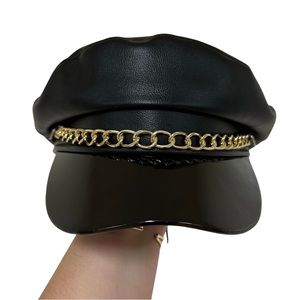 Black and Gold Cabbie Hat ♠️✨